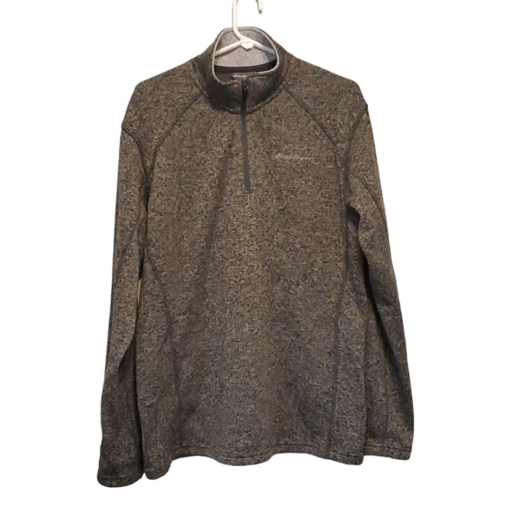 Eddie Bauer Mens Front Zip Pullover Sweater Hoodie sz L